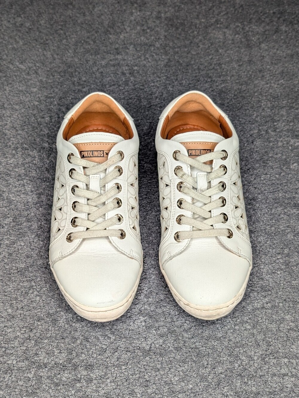 Pikolinos Lagos Laser Cut Floral Perforated Leather Sneaker Women's 37 - Picture 4 of 12